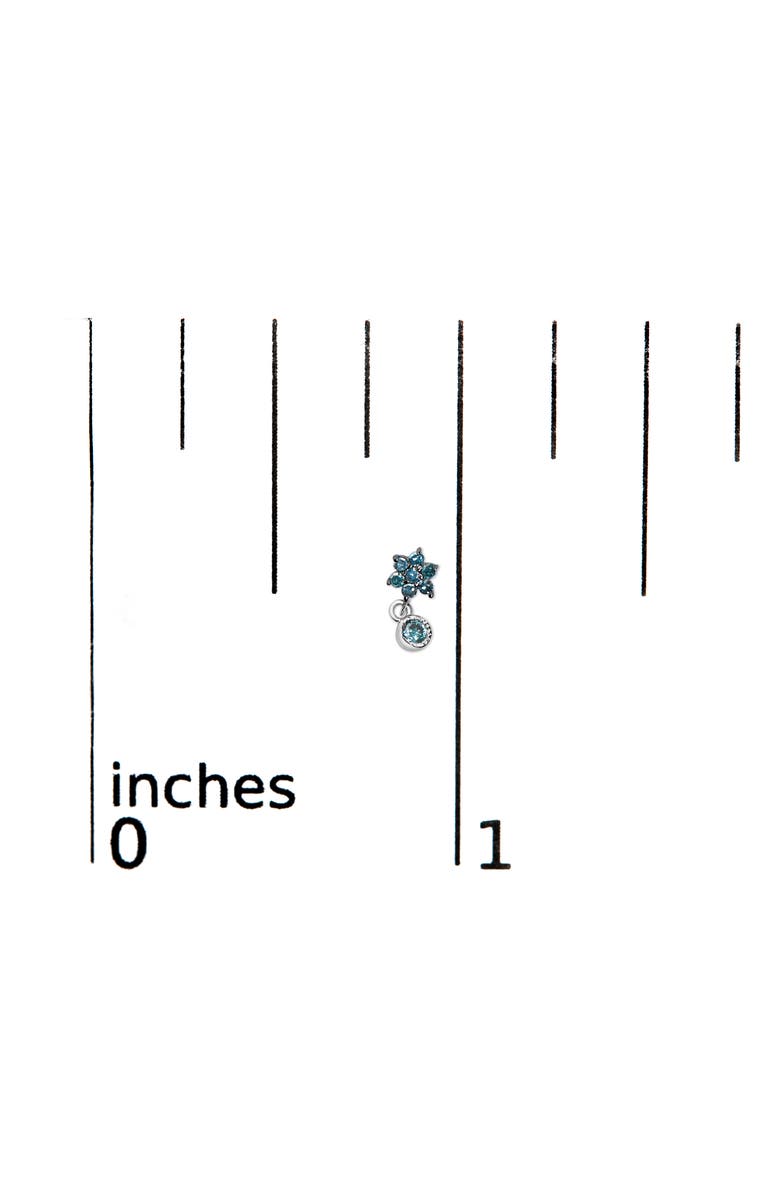 Haus of Brilliance Silver 1/10 Ct Blue Diamond Star Stud with Bezel Drop Dangle Earrings, Alternate, color, White