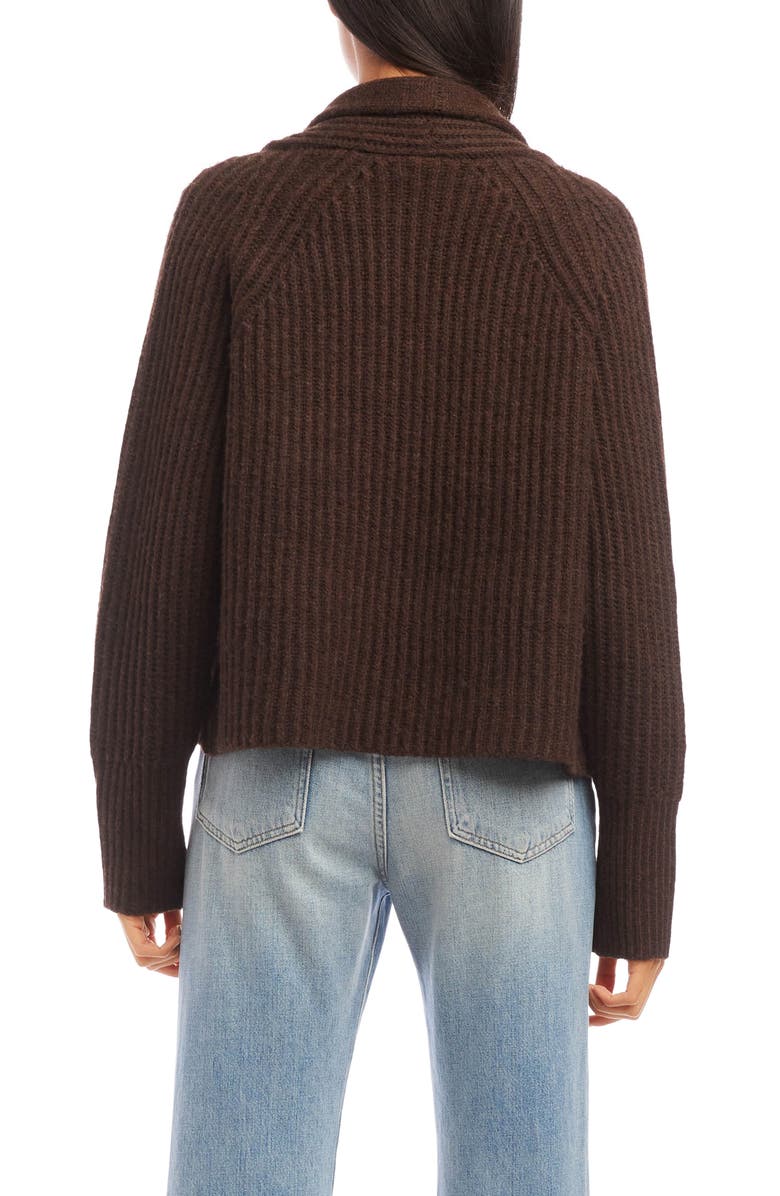 FIFTEEN TWENTY Ribbed Open Front Crop Cardigan, Alternate, color,