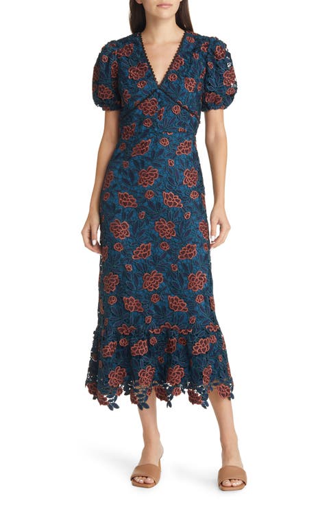 Floral Guipure Lace Sheath Dress