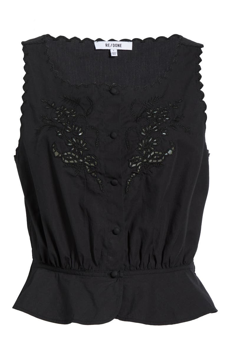 Jerry Eyelet Tank, Alternate, color, BLACK