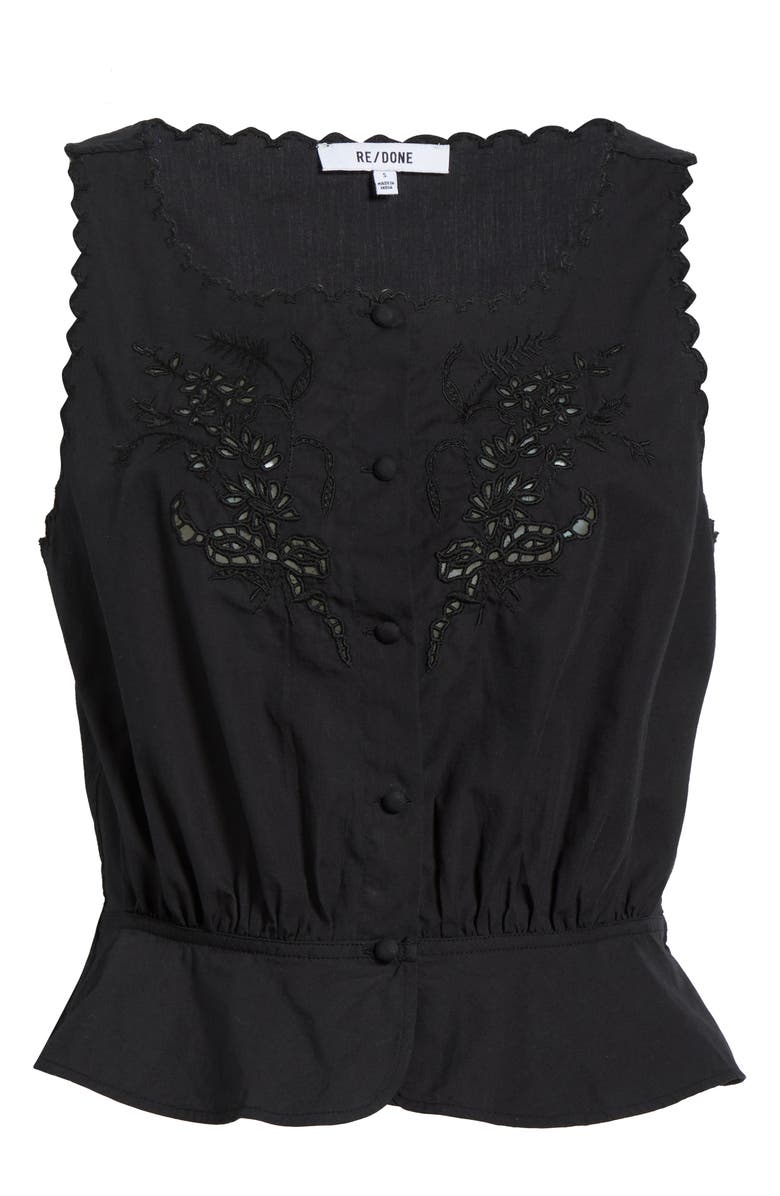 Re/Done Jerry Eyelet Tank, Main, color, Black