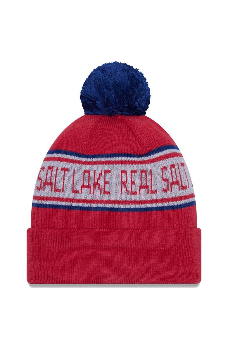 New Era Men's New Era Red Real Salt Lake Repeat Cuffed Knit Hat with Pom, Alternate, color,