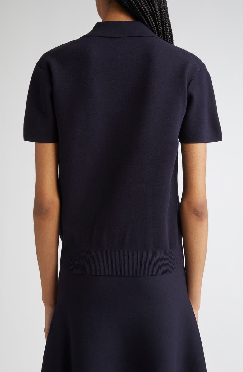 Max Mara Studio Teti Half Zip Polo, Alternate, color, Navy