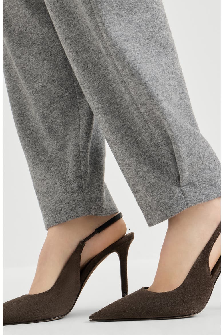 Cashmere jersey tailored trousers, Alternate, color, Grey