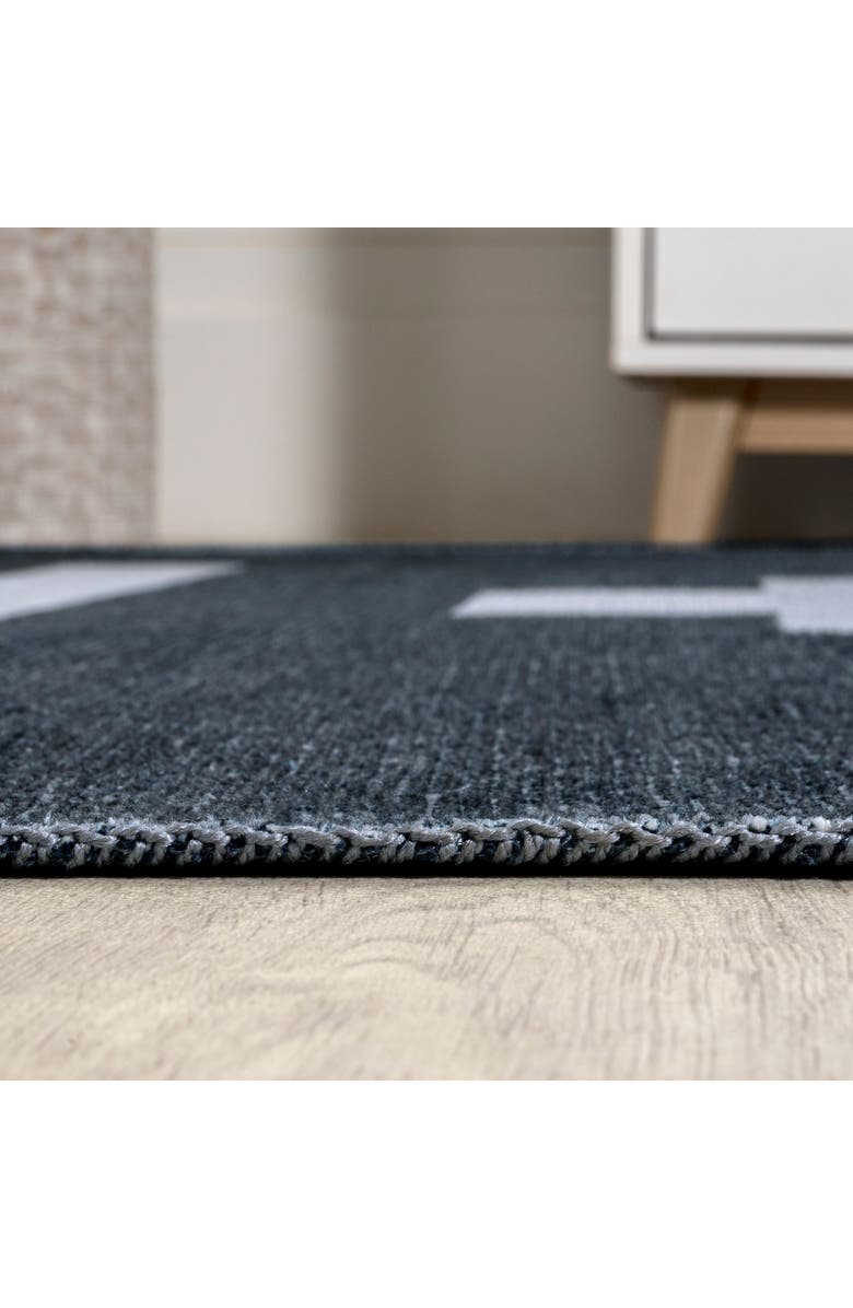 JONATHAN Y Adriel Geometric Medallion Machine-Washable Area Rug, Alternate, color, Navy/Light Gray