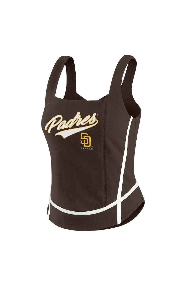 WEAR by Erin Andrews Women's WEAR by Erin Andrews  Brown San Diego Padres Square Neck Tank Top, Alternate, color, 