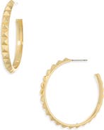 eddieBorgo Pyramid Hoop Earrings