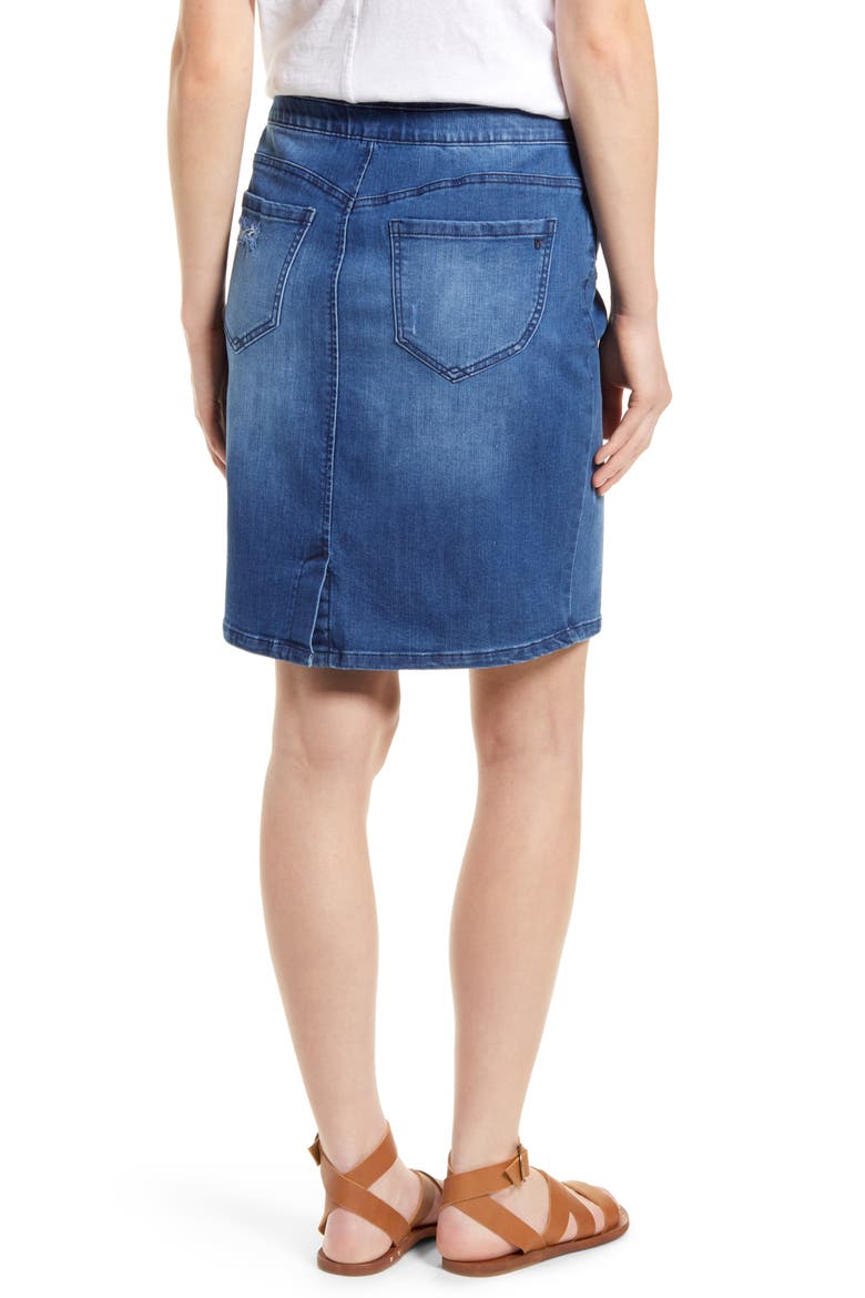 Glider Ab-Solution Pull-On Denim Skirt (Nordstrom Exclusive), Alternate, color, BLUE VINTAGE