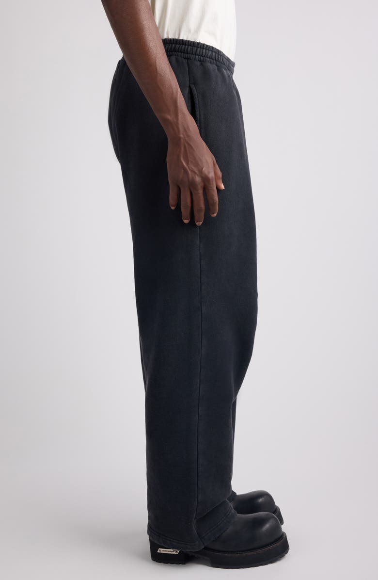 Balenciaga Masking Tape Logo Heavy Fleece Sweatpants, Alternate, color, 1041 Faded Washed Black