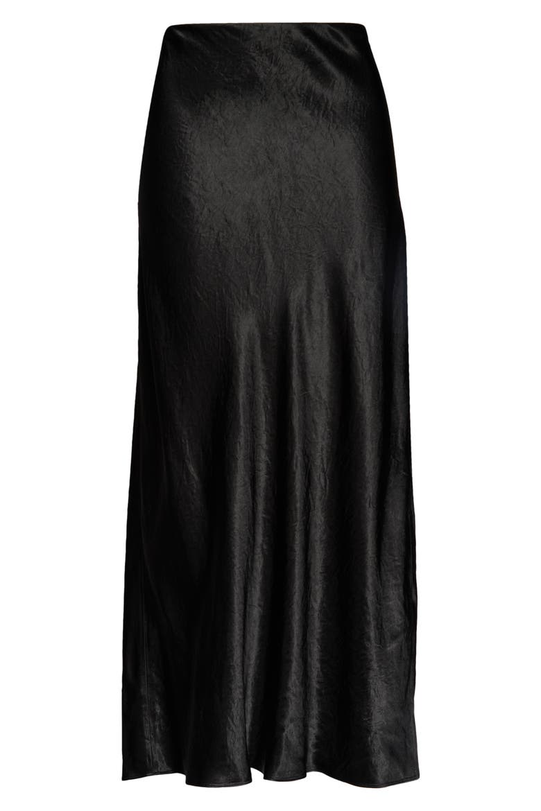 Side Slit Matte Satin Slip Skirt, Alternate, color, 001BLK-BLACK