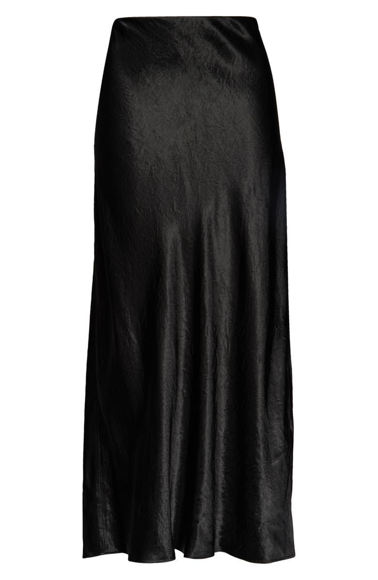 Vince Side Slit Matte Satin Slip Skirt, Alternate, color, 001Blk-Black