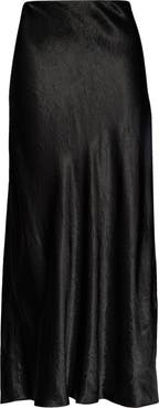 Vince Side Slit Matte Satin Slip Skirt