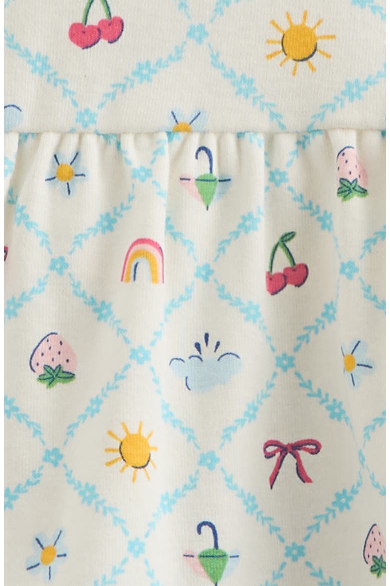 Flutter Cotton T-Shirt & Shorts Set, Alternate, color, IVORY EGRET DIAGONAL FLORAL