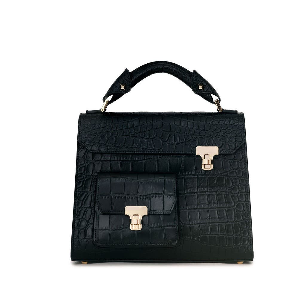 VIE LORIE Vanna Top Handle Bag, Main, color, Onyx