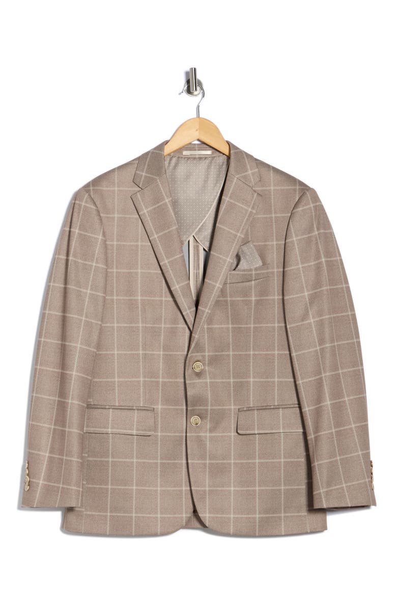 Slim Fit Plaid Sport Coat, Alternate, color, TAN