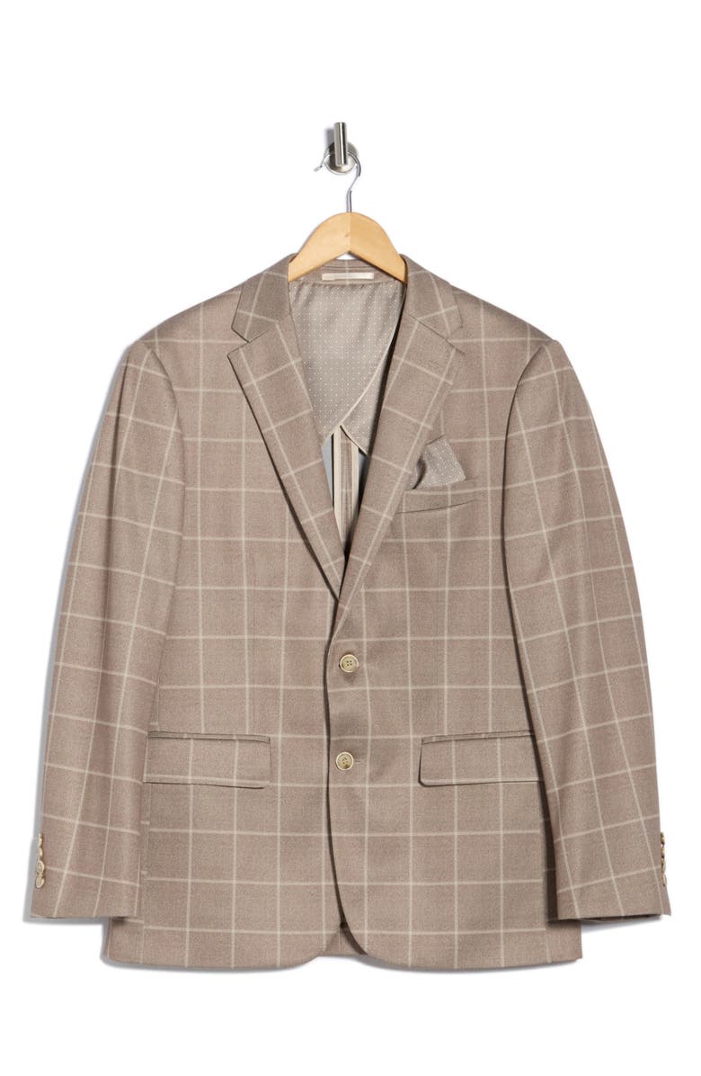 Duchamp Slim Fit Plaid Sport Coat, Main, color, Tan