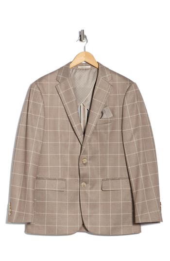 Duchamp Slim Fit Plaid Sport Coat In Brown