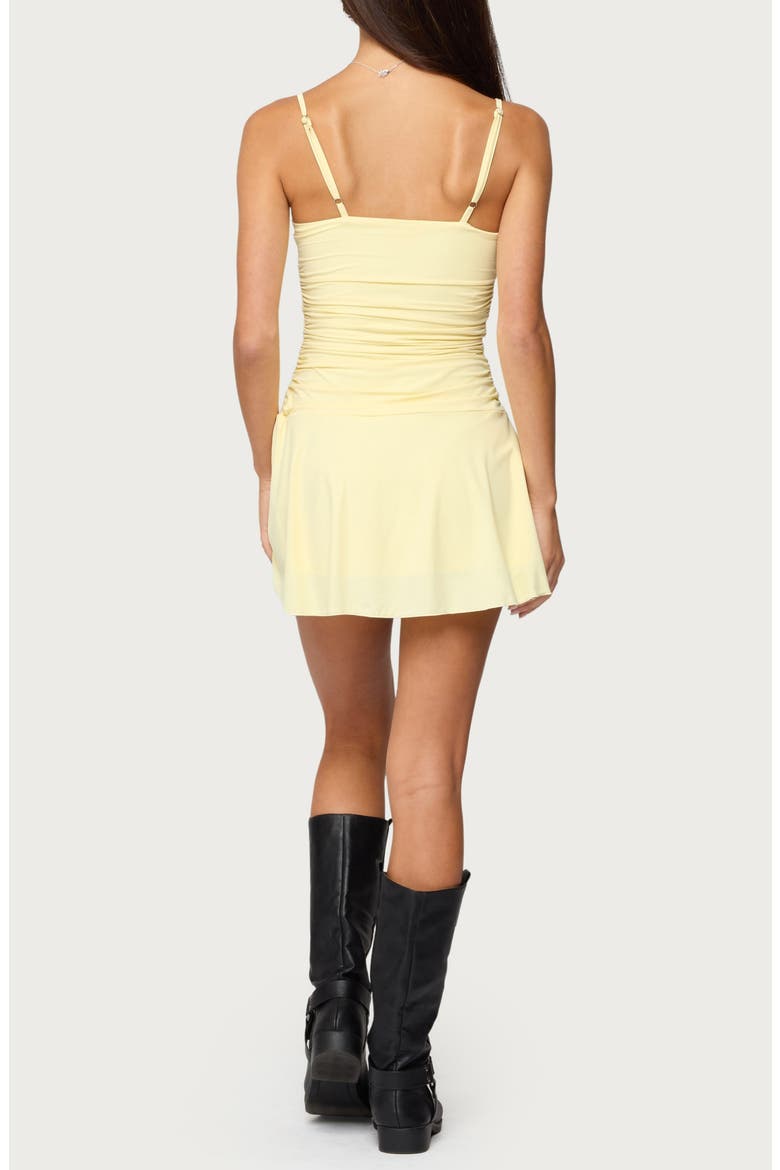 Deborah Ruched Minidress, Alternate, color, YELLOW