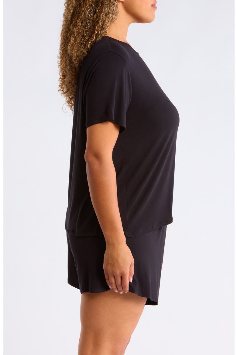 Jersey Shortie Pajamas, Alternate, color, BLACK