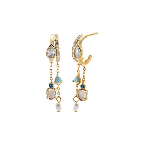 Mixed Stone Turquoise Charm Drop Earring