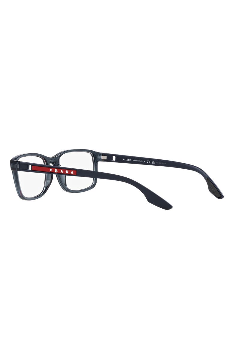 Prada Linea Rossa 55mm Pillow Optical Glasses, Alternate, color, Trans Blue