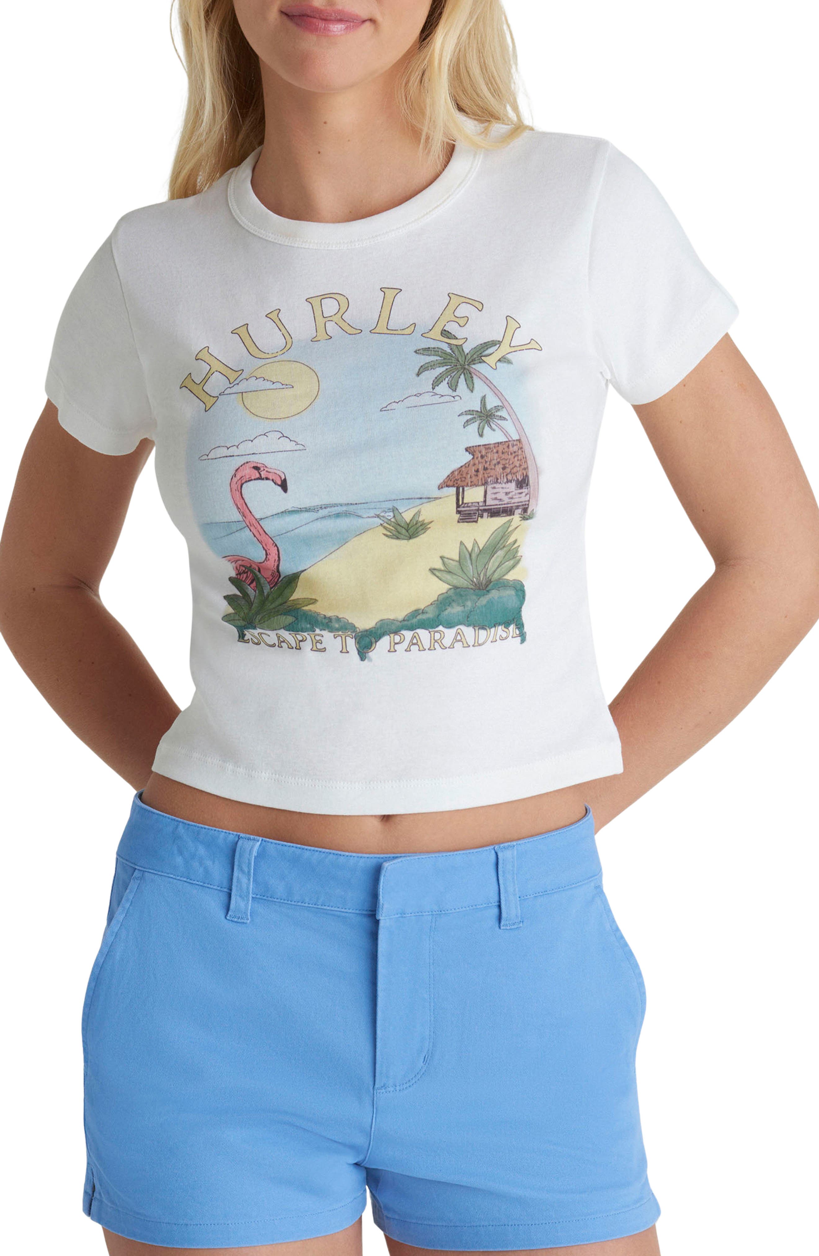 Hurley Casa Del Hurley Graphic Crop T-Shirt