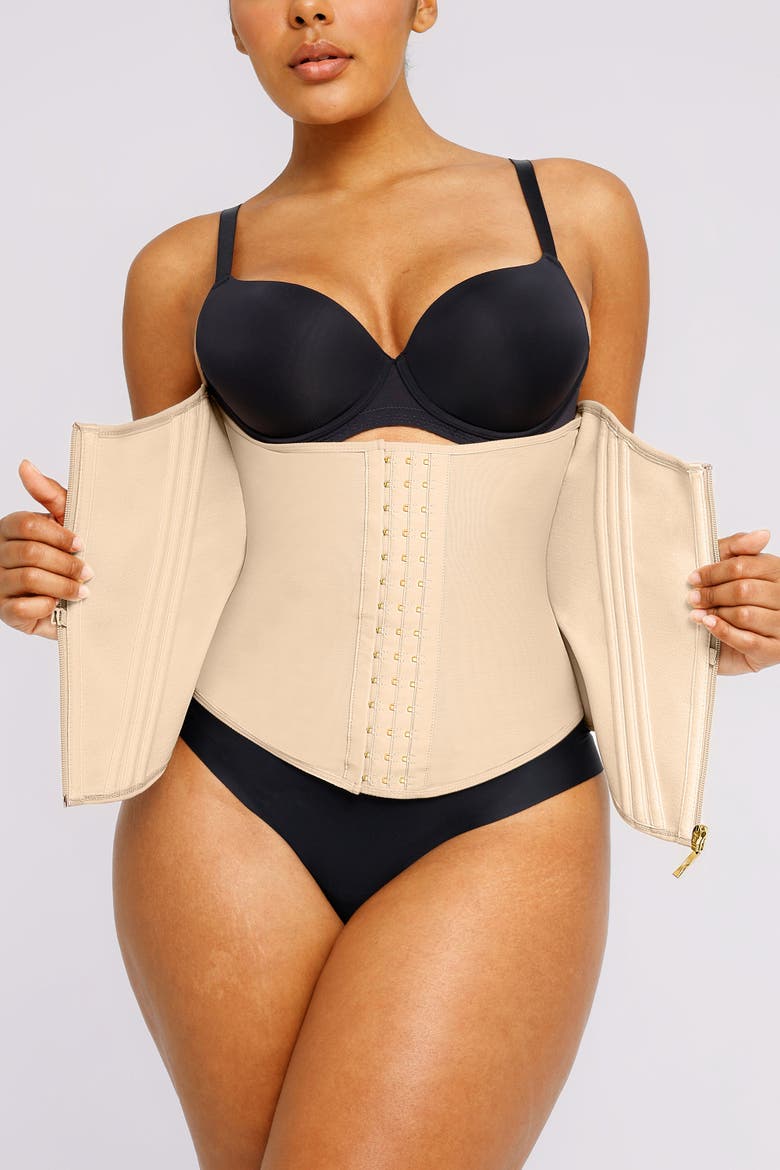 Body Shaper Latex Waist Trainer, Alternate, color, Beige
