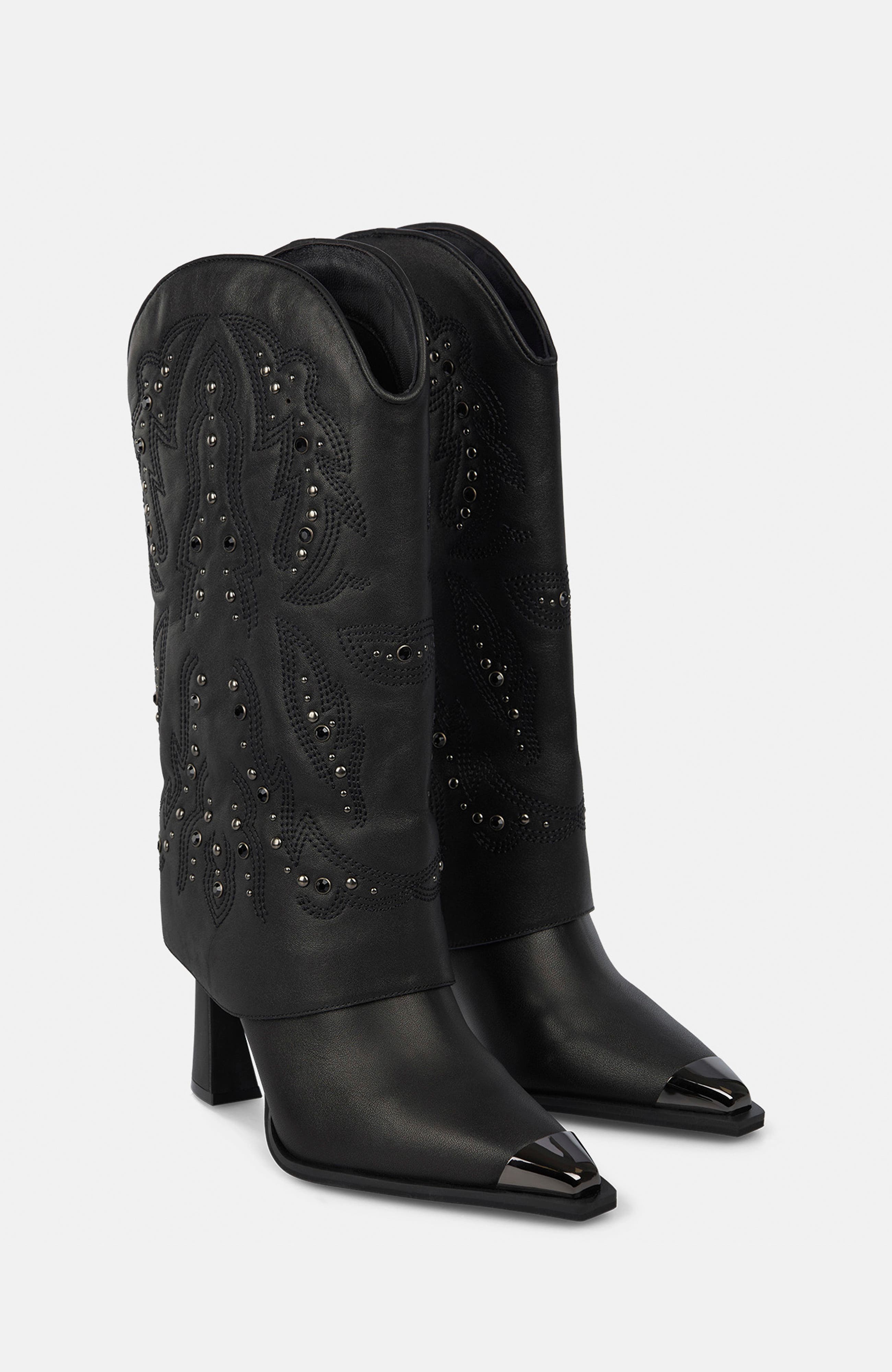 Gaiter with Studs, Main, color, Black