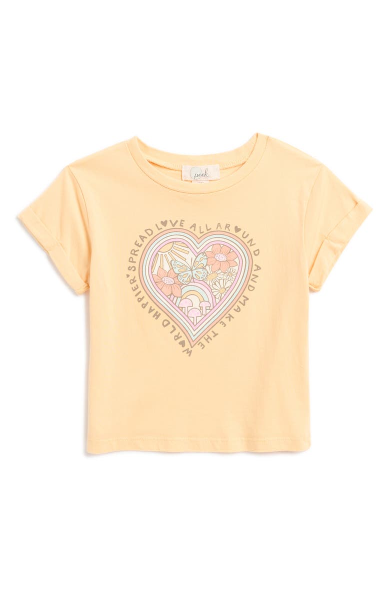 Peek Aren't You Curious Kids' Spread Love Graphic T-Shirt, Main, color,