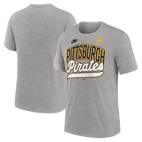 Men's Nike Heather Gray Pittsburgh Pirates Cooperstown Collection Retro Tri-Blend T-Shirt