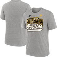 Nike Men's Nike Heather Gray Pittsburgh Pirates Cooperstown Collection Retro Tri-Blend T-Shirt