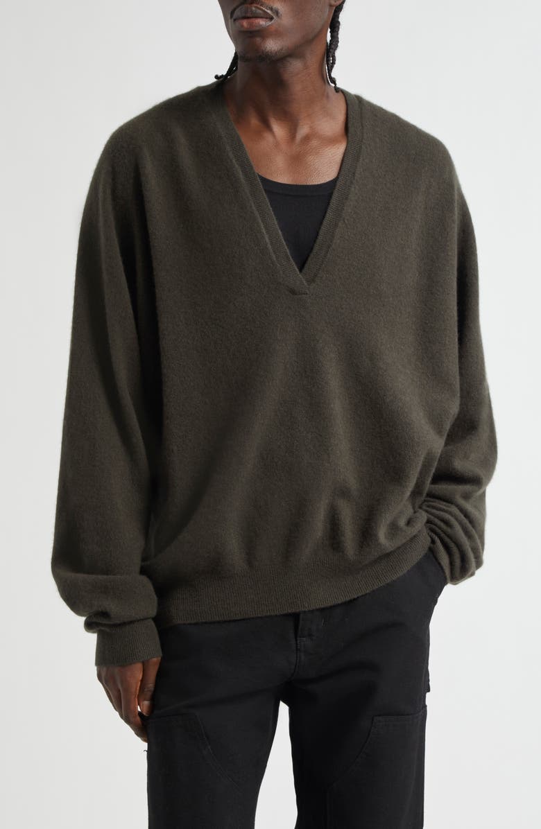 FRENCKENBERGER Johnny Deep V-Neck Cashmere Sweater, Main, color, 