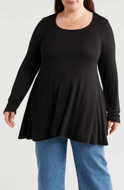 Swing Asymmetric Hem Tunic Top