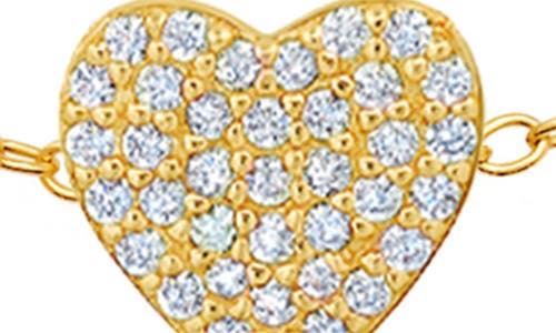 Crislu Pavé Cubic Zirconia Heart Bracelet In Gold