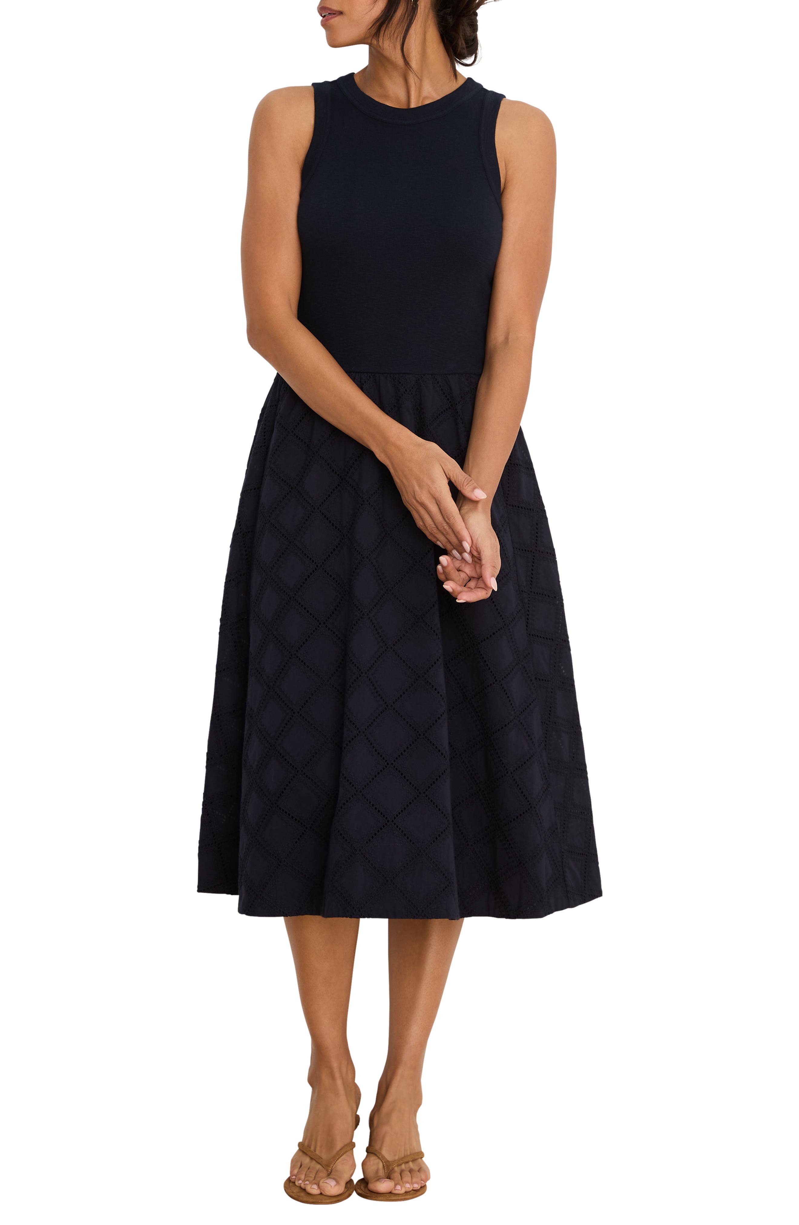 Sofia Diamond Eyelet Midi Dress - image 3