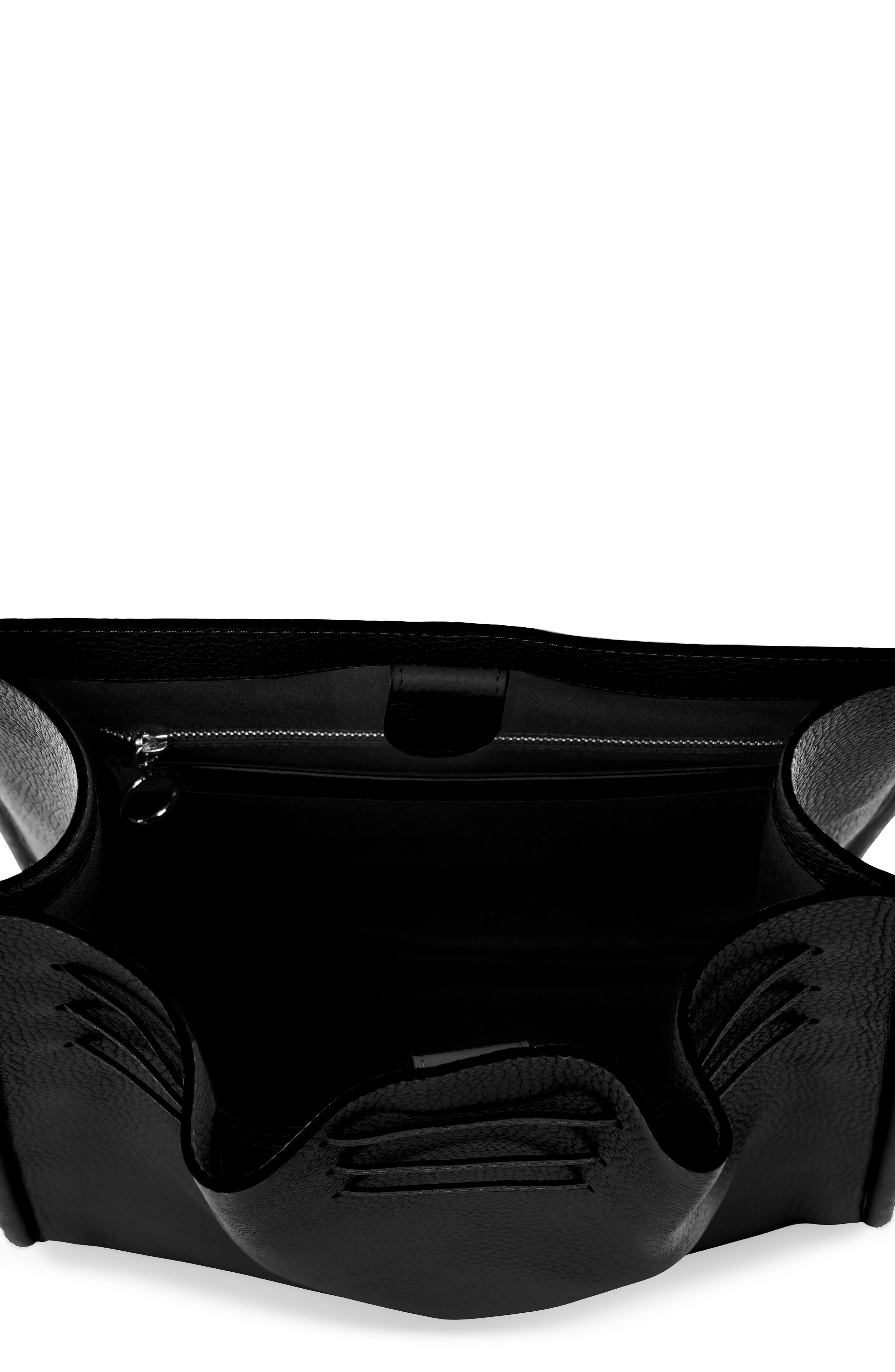 behno Tina Large Ruched Hobo Bag, Alternate, color, Black