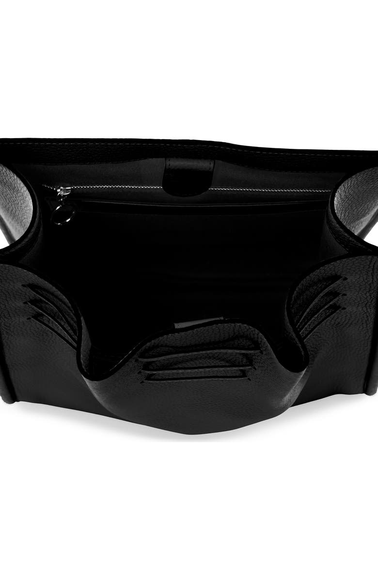 behno Tina Large Ruched Hobo Bag, Alternate, color, Black