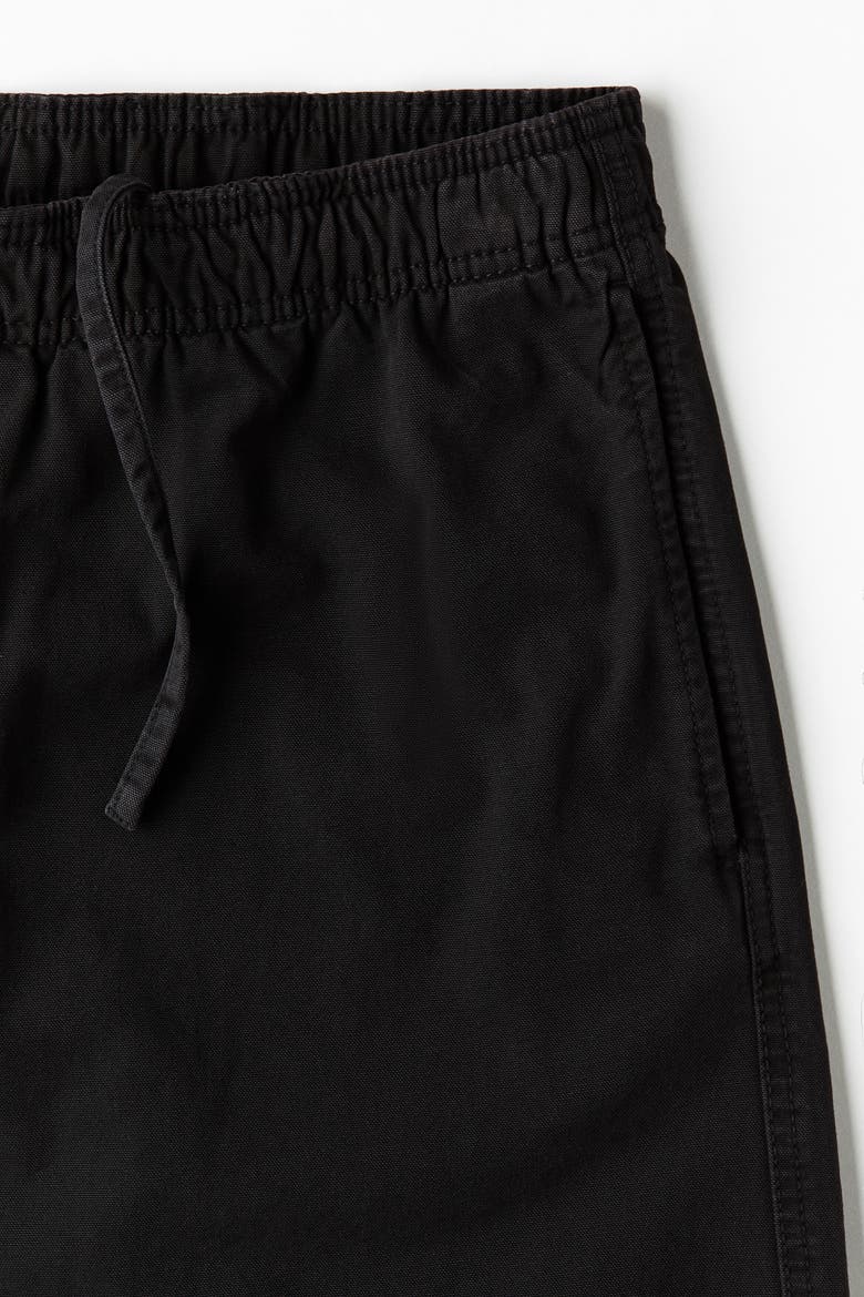 Loose Fit Cotton Canvas Trousers, Alternate, color, Black
