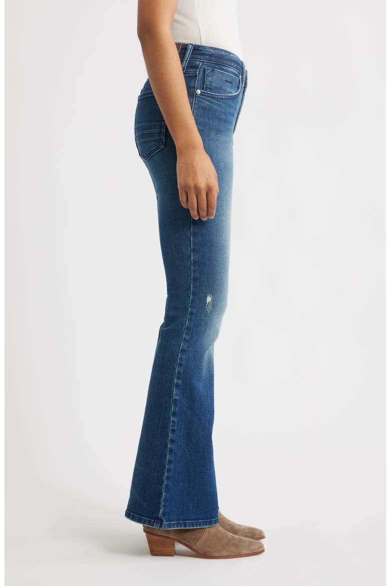 Eiffel Flare Jeans, Alternate, color, DARK WHISKER WASH