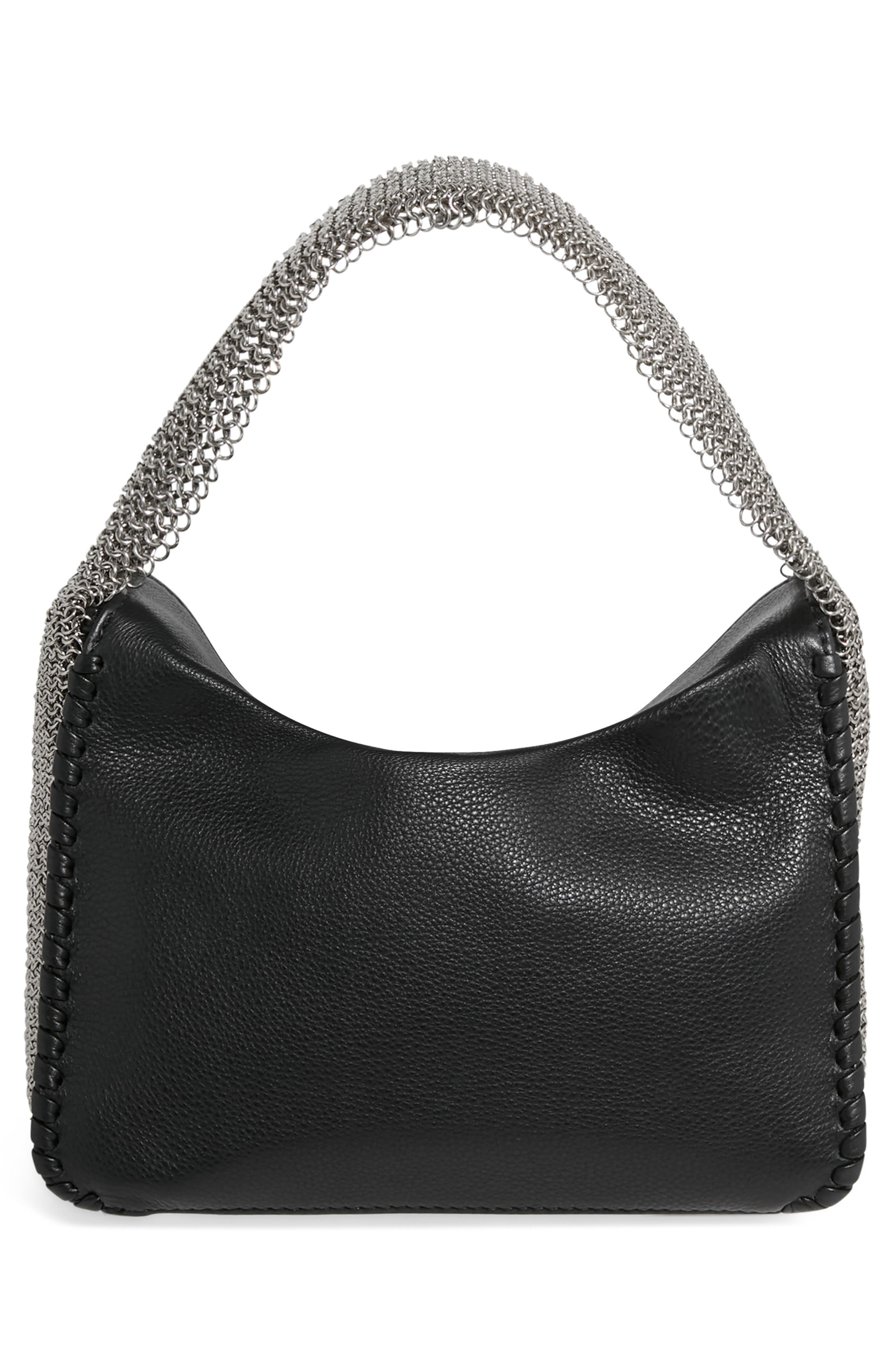 AIMEE Chain Mail Handle Handbag, Alternate, color, Black