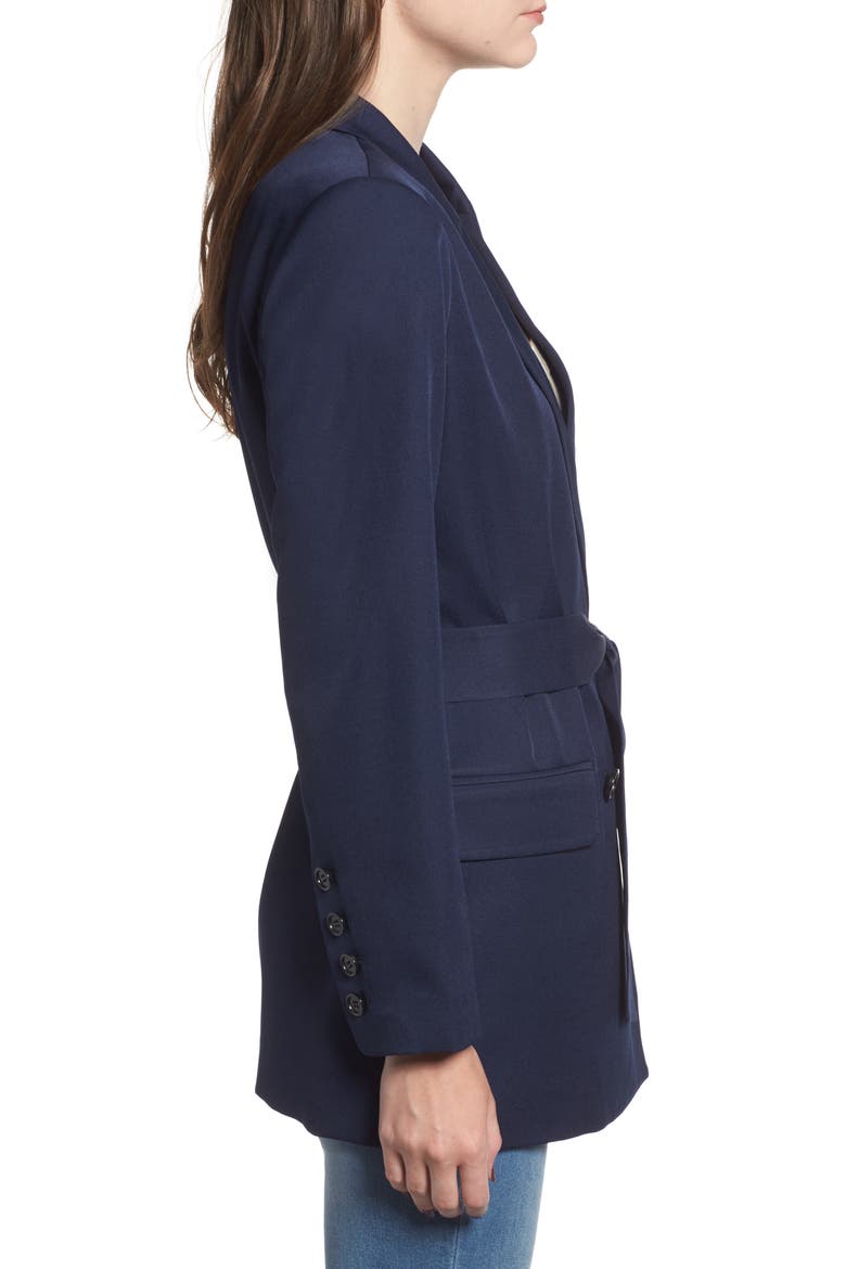 Belted Blazer, Alternate, color, NAVY