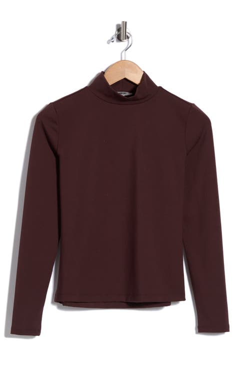 Turtleneck Top with Back Seam Detail