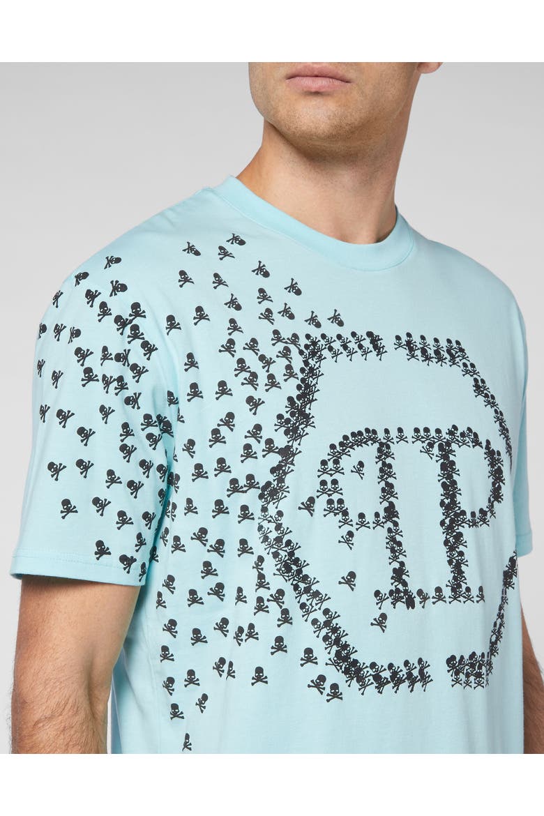 T-Shirt Round Neck Ss Skull&Amp;Bones Men, Alternate, color, lightblue