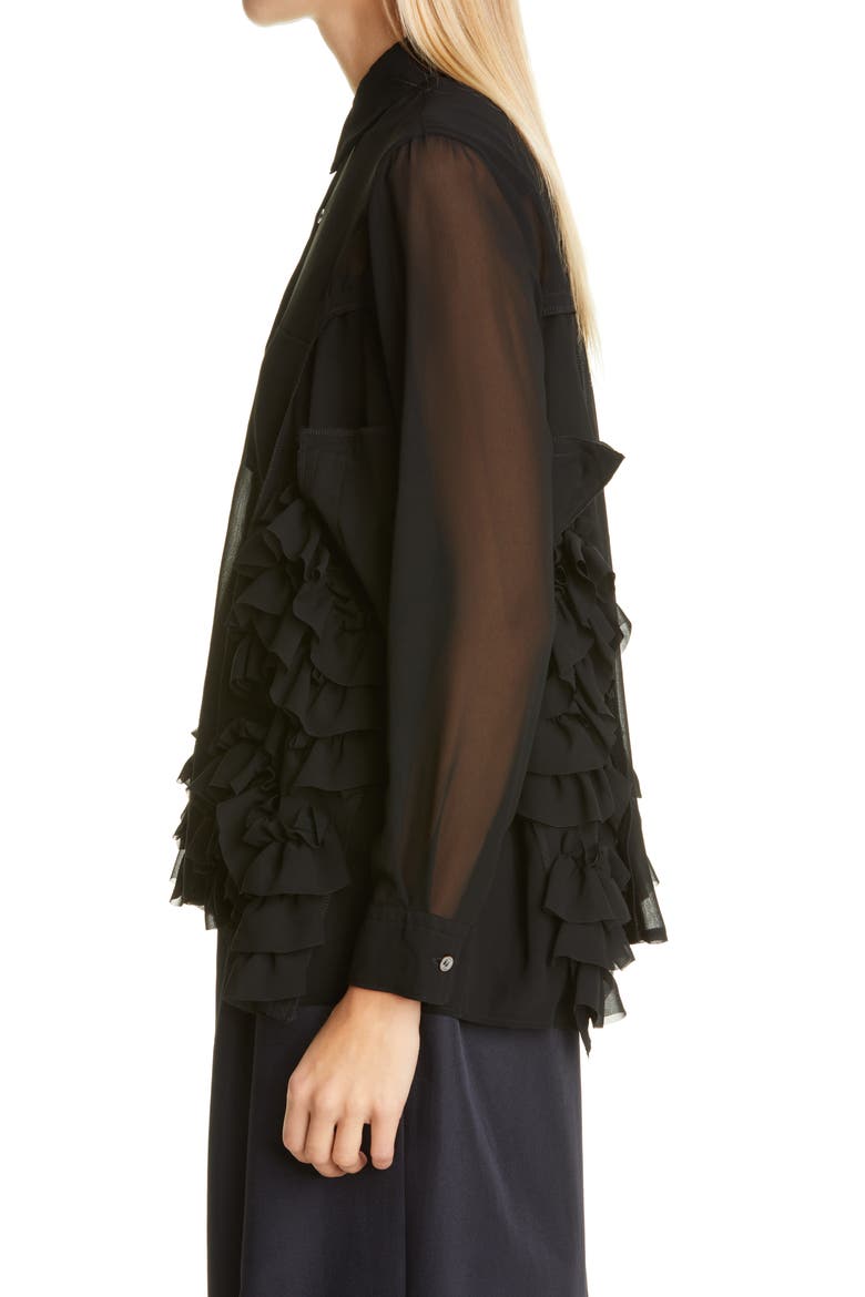 Georgette Shirt, Alternate, color, BLACK