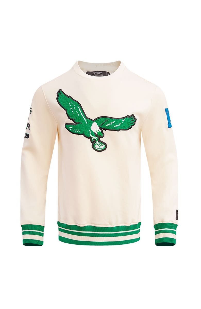 PRO STANDARD Men's Pro Standard Cream Philadelphia Eagles Retro Classics Fleece Pullover Sweatshirt, Alternate, color,