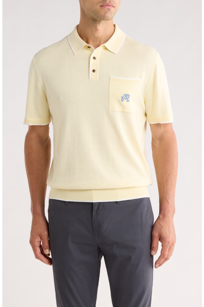 Blue Jay Knit Polo, Main, color, SOFT YELLOW
