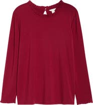 Caslon® Ruffle Detail Knit Top