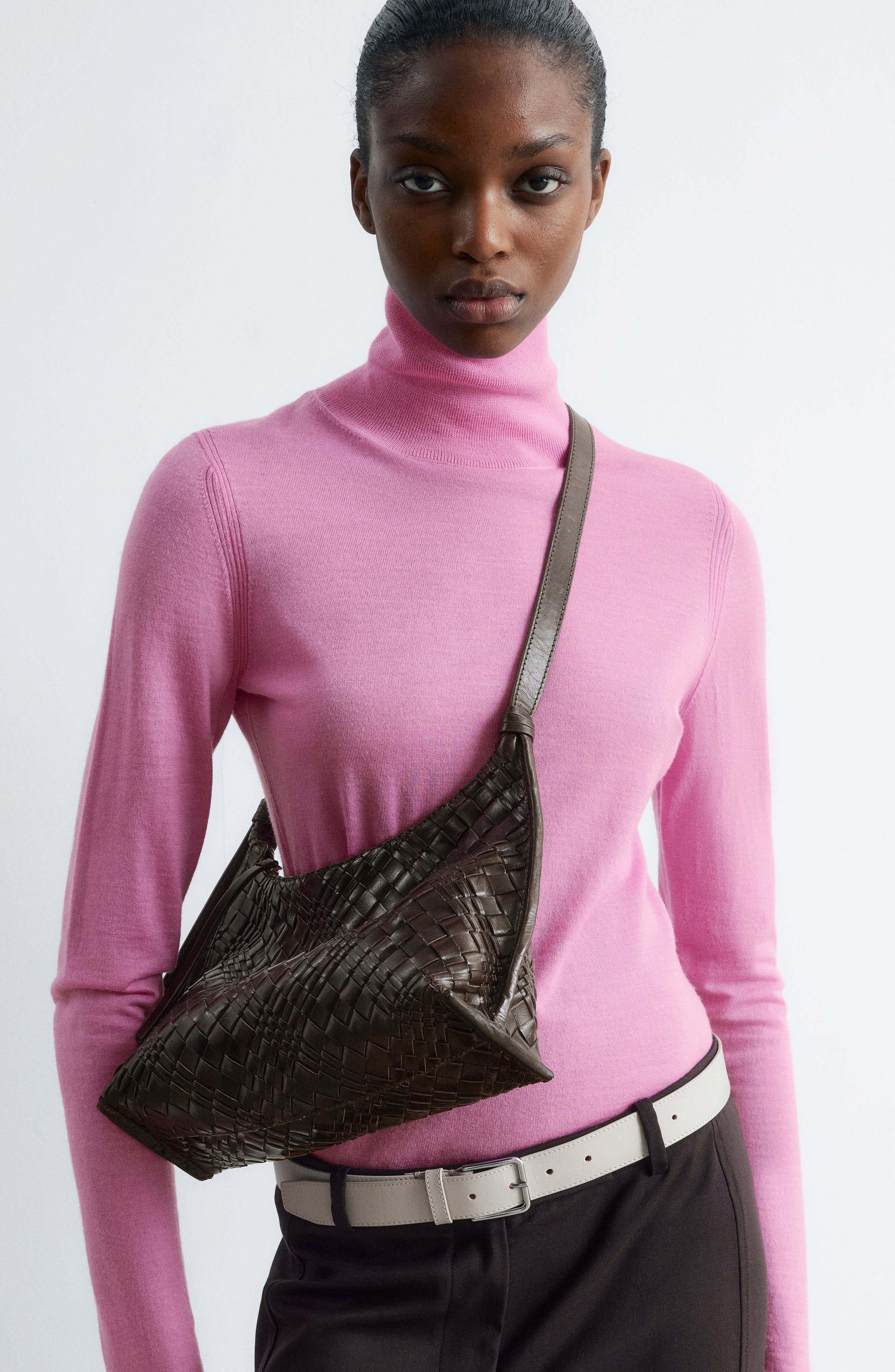 & Other Stories Woven Leather Crossbody Bag, Alternate, color, 