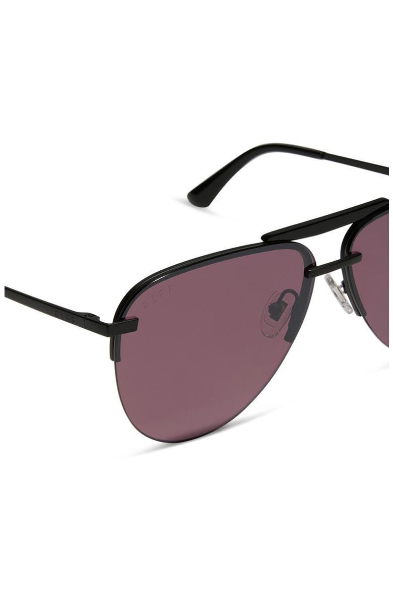 Tahoe 65mm Oversize Aviator Sunglasses, Alternate, color, AUBERGINE WITH SILVER FLASH