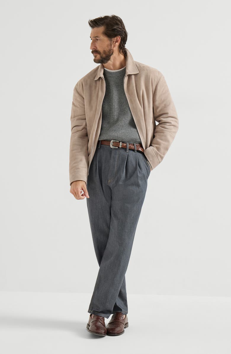 Brunello Cucinelli Suede jacket, Alternate, color, Yuta